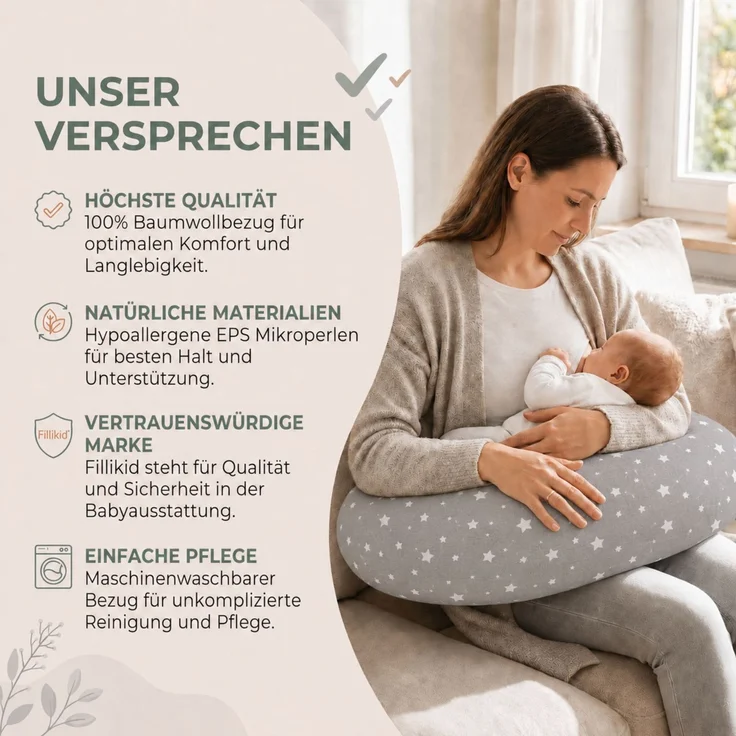 Fillikid Stillkissen Stillkissen EPS Mikroperlen 190 cm Exklusiv – Bild 15