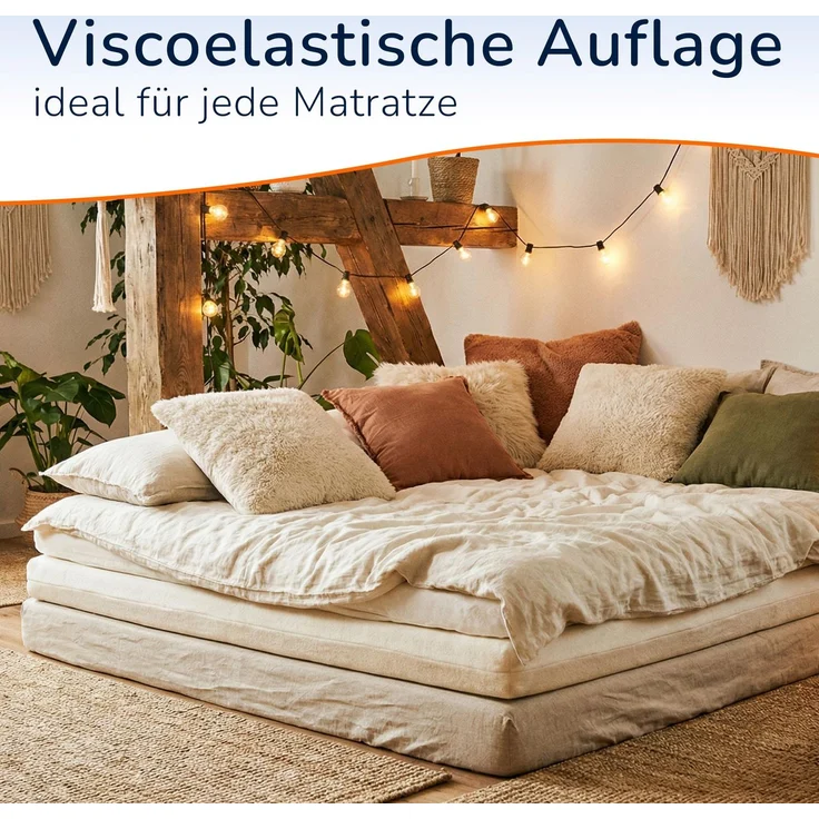 Viscoelastische Matratzenauflage ohne Bezug 210x80x4 cm – Bild 7