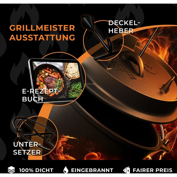 Dutch Oven Iron Taste 12L Deckelheber – Bild 5