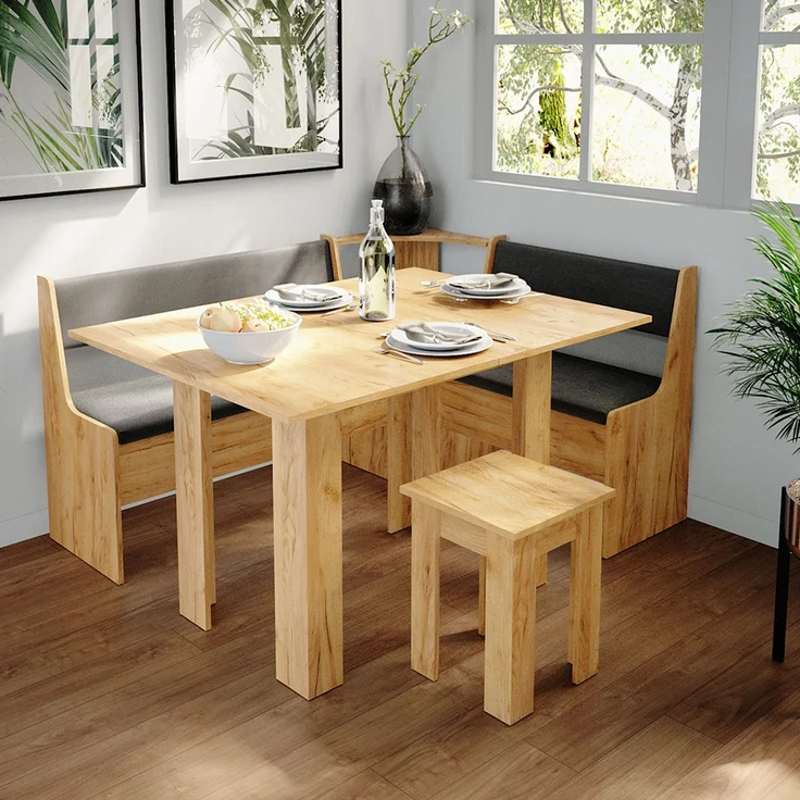 Eckbankgruppe Roman Goldkraft Eiche 150 x 120 cm mit Tisch Vicco – Bild 5