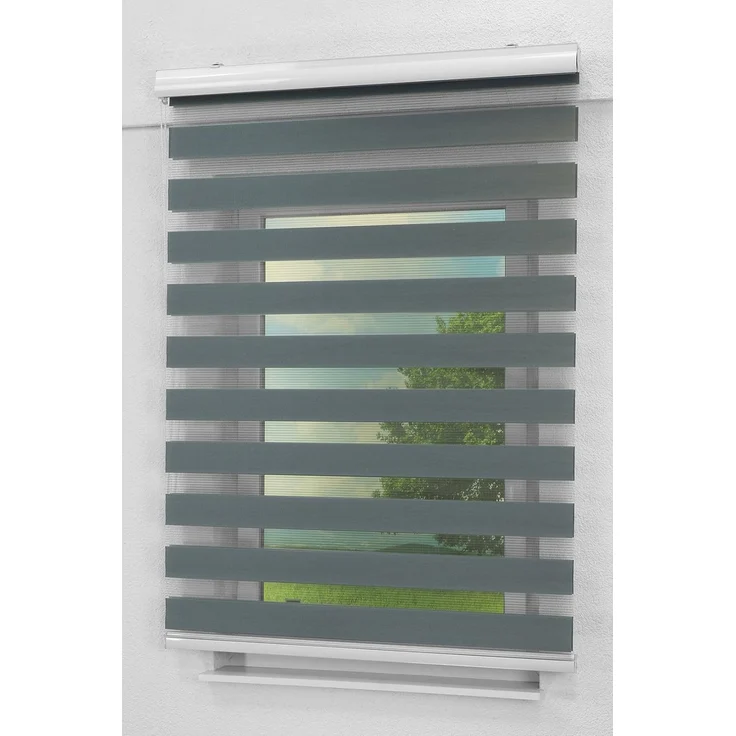 Lysel - Qualitätsdoppelrollo basaltgrau, (B x H) 220cm x 175cm in grau/basaltgrau – Bild 6