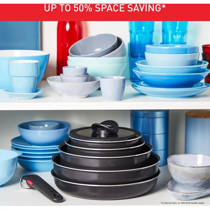 Tefal Pfannen-Set Ingenio Easy Cook & Clean On, Aluminium (Set, 10-tlg), abnehmbarer Griff, Antihaftversiegelung, Thermo-Signal, made in France – Bild 4