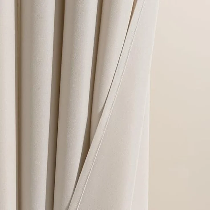 ROOM99 Outdoorvorhäng mit Schlaufen Garden Line 155x250 cm Breite x Höhe Outdoor Vorhang wetterfest Wasserdicht Sichtschutz Sonnenschutz Gardinen Garten Winddicht Hellbeige, 1 Stück – Bild 4