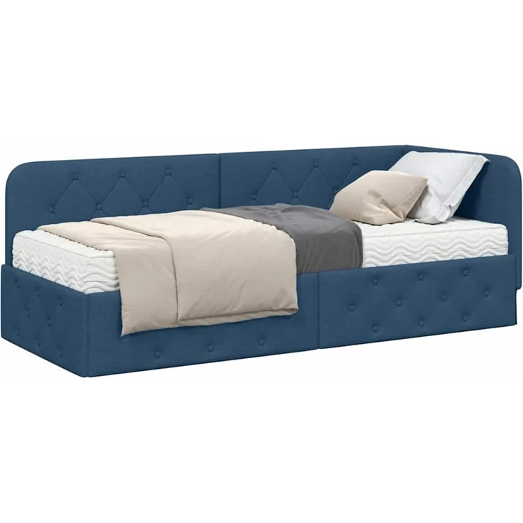 vidaXL Eckbettgestell Blau 80 x 200 cm Stoff 3394036 – Bild 2