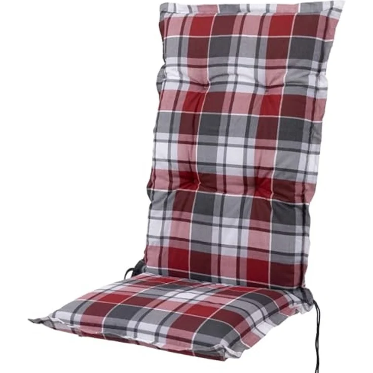 Sun Garden Hochlehnerauflage Hochlehner Prato/Mülheim 10610-350 rot-grau weiß 120x52x8cm Sun Garden, (1 St), Halteband verstellbar mit Bindebändern – Bild 1