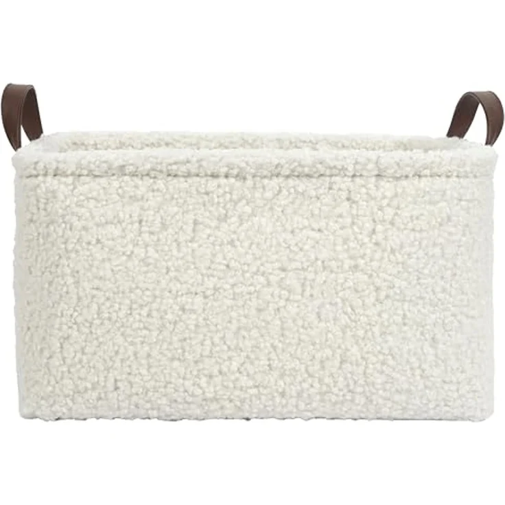 HOME DECO FACTORY, RG0031, Set of 3 elegant Storage Baskets in White, Perfect for organizing Toys, Clothes and Accessories, with Ribbed Effect, H20 cm, White – Bild 4