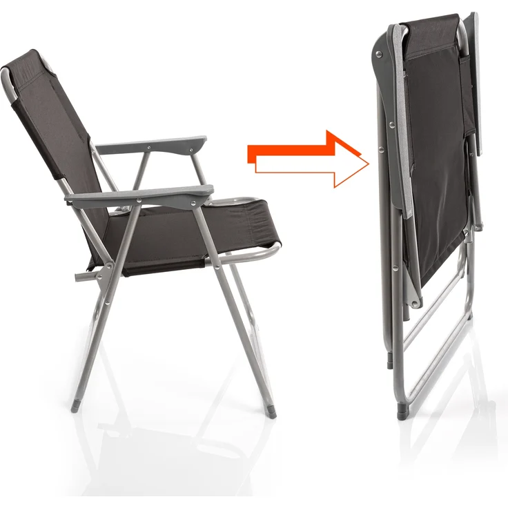 BigDean Klappstuhl Schwarz Campingstuhl Faltstuhl Angelstuhl robust klappbar bis 120kg – Bild 4