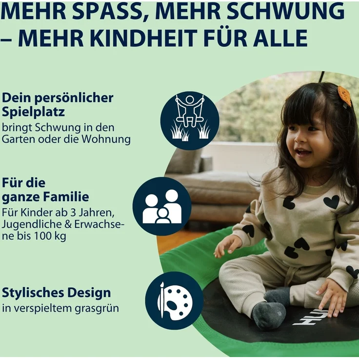 HUDORA höhenverstellbare Nestschaukel, 90-110 cm, Grün – Bild 5