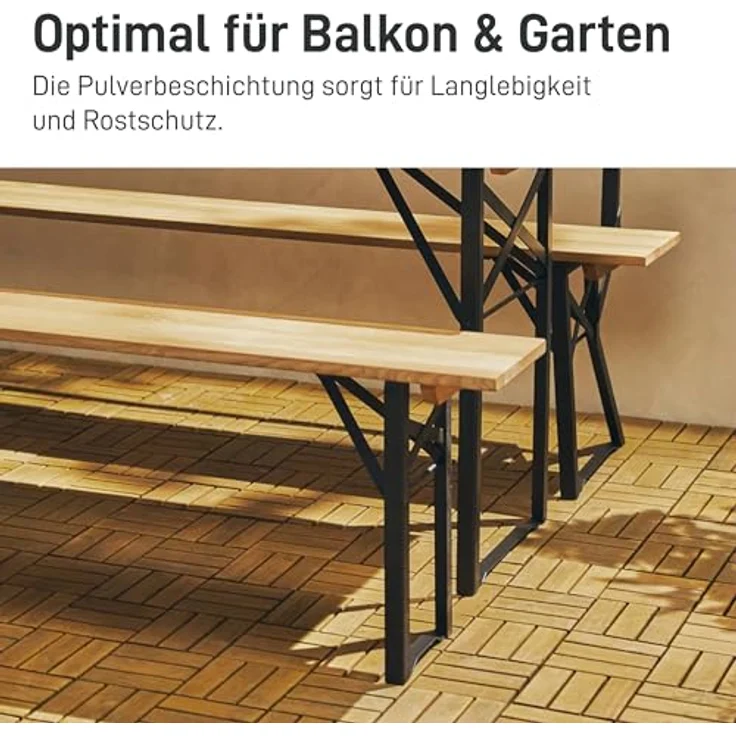Natural Goods Berlin 2er Set Stehtisch Gestell klappbar (Weiß, 105x43 cm) – Metall Tischbeine im Kastenprofil für Stehtische – Stabiles Tischgestell für Garten, Terrasse & Camping – Bild 9