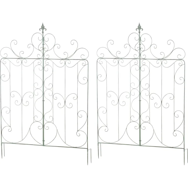 Rankgitter JORIS 2er Set - 99x1x133cm, Metall, Antik-Grün | Rankhilfe Kletterpflanzen Gartendekoration