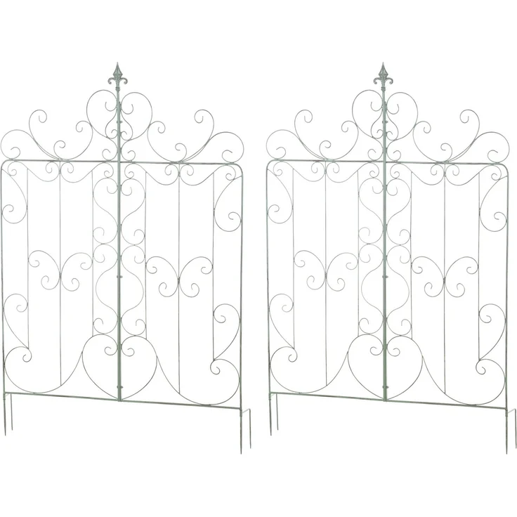 Rankgitter JORIS 2er Set - 99x1x133cm, Metall, Antik-Grün | Rankhilfe Kletterpflanzen Gartendekoration – Bild 1