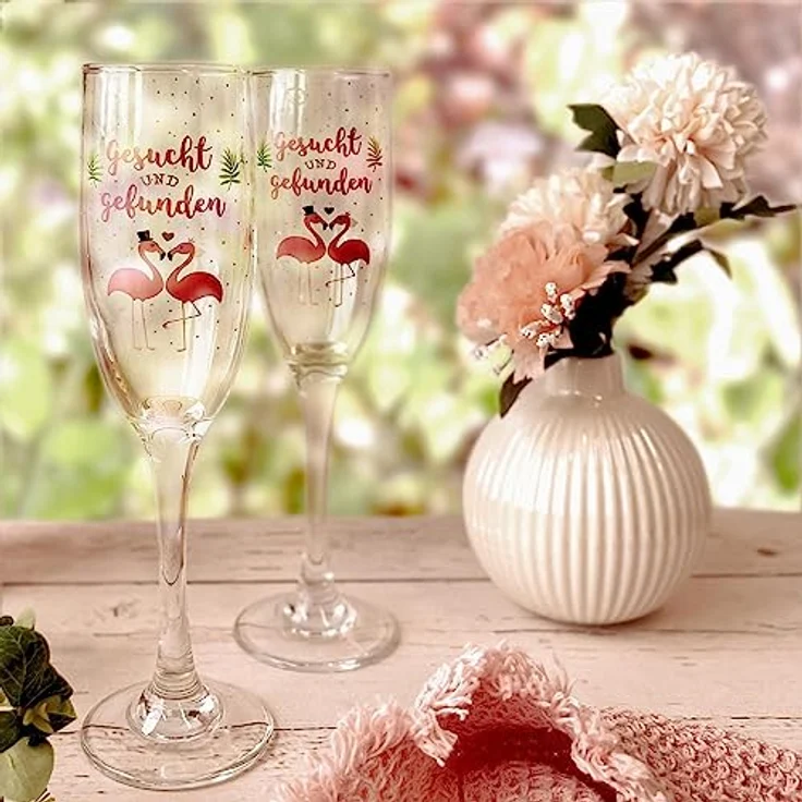 Sheepworld Sektglas Prosecco Glas Sektglas-Set in Geschenkbox zur Hochzeit Sheepworld, Material: Glas – Bild 4