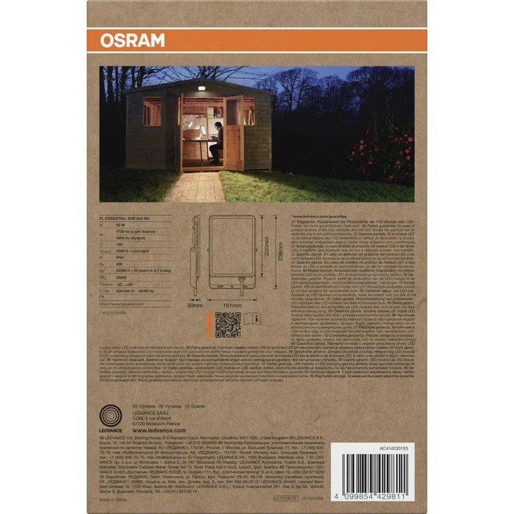 Osram LED-Außenleuchte Floodlight Essential 23,8 cm neutralweiß schwarz – Bild 6