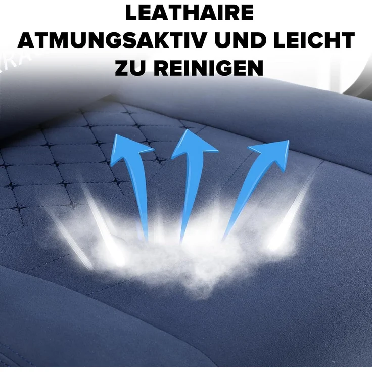 GTPLAYER Gaming Stuhl Ergonomischer Gaming Sessel Schreibtischstuhl mit Stoffoberfläche, Federsitzkissen, Verbindungsarmlehnen und Fußstütze blau – Bild 4