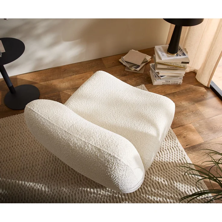 Loungesessel Zena 75x85 cm Bouclé Weiß – Bild 4