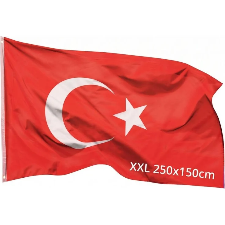 PHENO FLAGS Türkei Flagge 150x250 cm wetterfest mit Metallösen | Robustes Polyester mit UV- und Wetterschutz, verstärkter Doppelnaht und stabilen Metallösen für den langlebigen Außeneinsatz.