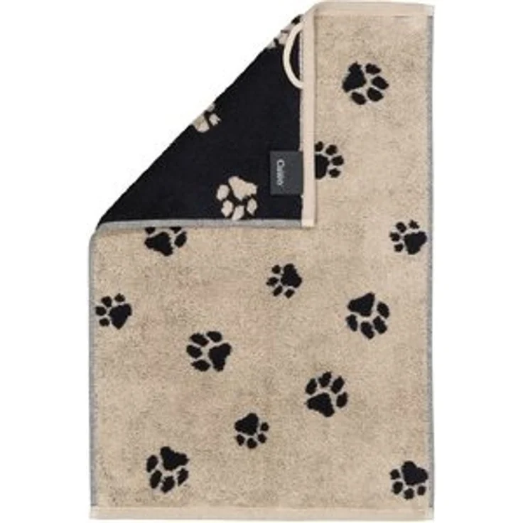 Cawö Handtuch Cawö Handtuch Duschtuch Gästetuch We love Dogs 6247-93 Pfoten Schwarz, Walkfrottier, 100% Baumwolle – Bild 6