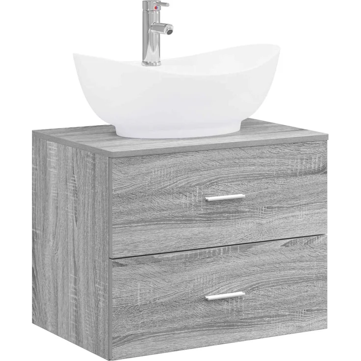 vidaXL Waschbeckenschrank Grau Sonoma 62,5 x 44,5 x 80 cm 3404403 – Bild 2