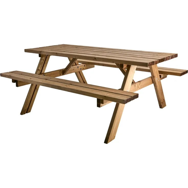 Picknicktisch Arvidsbo aus Kiefernholz, skandinavischer Stil, natur, für 6-8 Personen, Outdoor