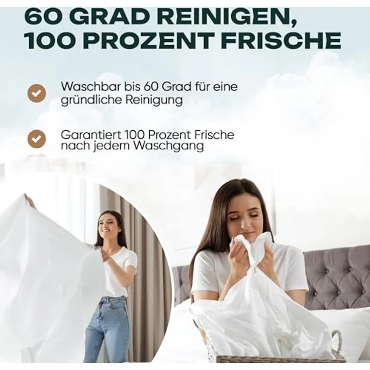 Waidmeister Bettdecke + Kopfkissen Bettdeckenset 2x Bettdecke und 2x Kopfkissen, Füllung: 100% Polyester, Bettdeckenset mit Kopfkissen mit optimierter Klimafunktion – Bild 6