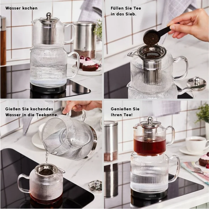 Karaca Teekanne Karaca Kelly XL Borosilikat Glas-Teekannen-Set, 3L, Hitzebeständig, 2.95 l – Bild 4