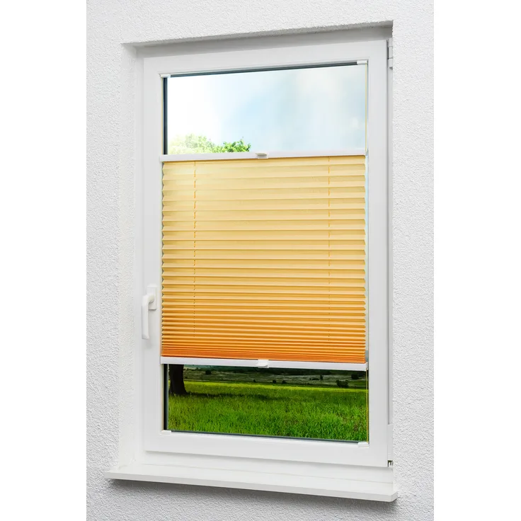 Lysel - Qualitätsplissee Crush Tageslicht apricot - Plissee in der Größe (Bx H) 60cm * 130cm