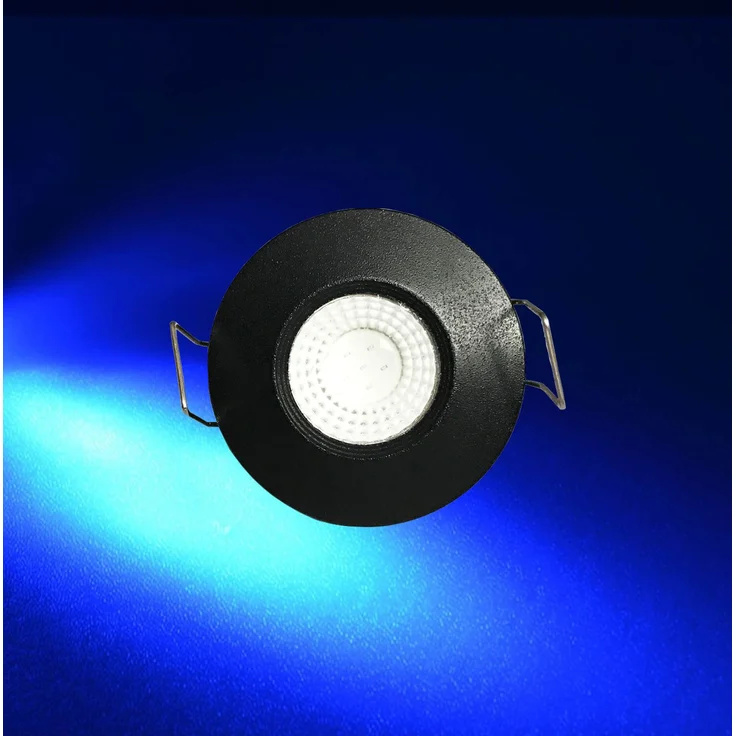 3W Mini LED Einbaustrahler Einbauleuchte klein einbau strahler Spot inkl. Trafo mit Schwarzen Rahme Blau Licht – Bild 1