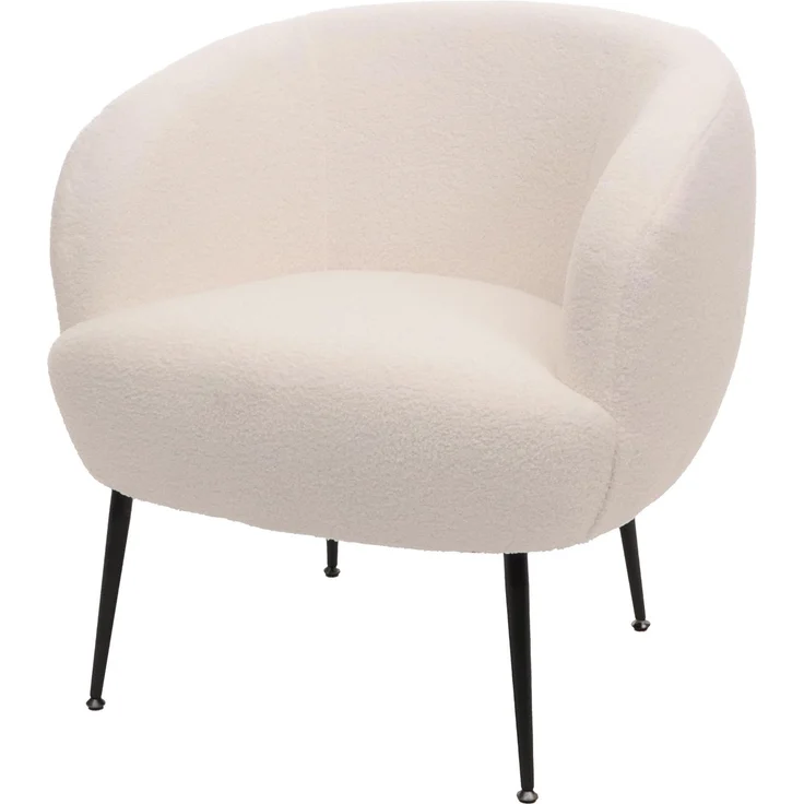 Lounge-Sessel HWC-O37, Cocktail-/Clubsessel Polstersessel Sessel, Stoff/Textil Bouclé (330g/m²) Metall MVG ~ weiß – Bild 9
