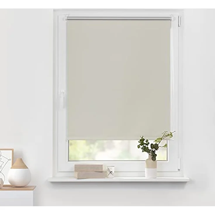 Lichtblick Thermo-Rollo Vancouver 45x150 cm (BxL) Creme Verdunkelnd & Thermofunktion; Klemm- und schraubbar; Energiesparend – Bild 3