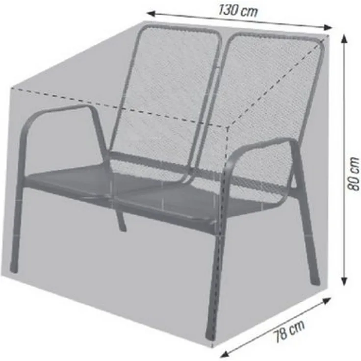 acamp Gartenmöbel-Schutzhülle atmungsaktive Abdeckhülle für 2-Sitzer Gartenbank (Schutzhülle für Gartenmöbel), Plane, Abdeckung, Möbelschutz, Regenschutz, Maße: 130 x 78 x 80 cm