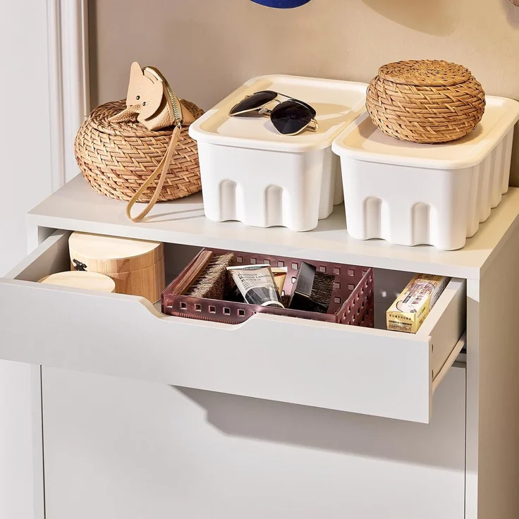 SoBuy Schuhkipper DE-FSR180, Schuhschrank schmal, Schuhregal Schuhkommode Schuhablage, mit 2 Klappen, Schuhschrank perfekt für schmale Flure, für 10 Paar – Bild 6