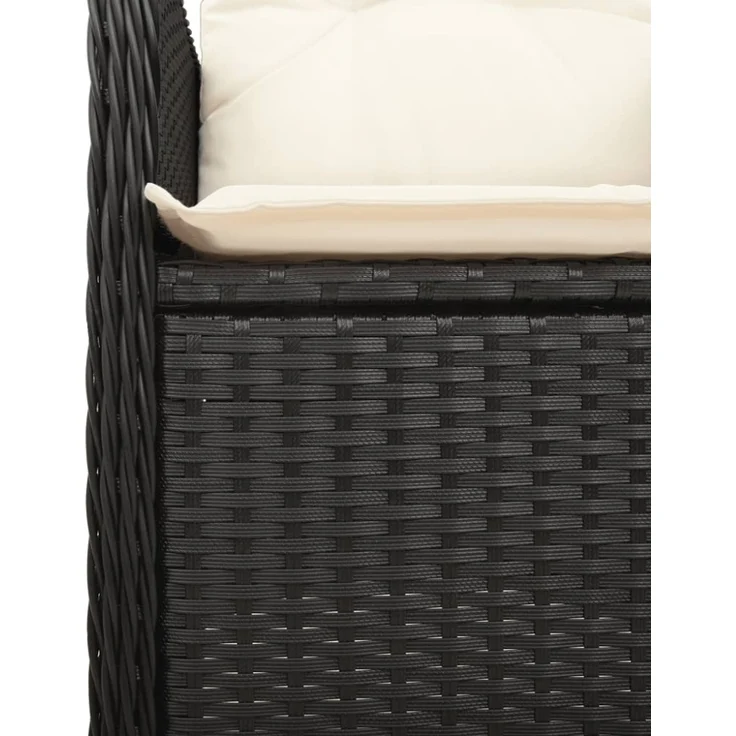 vidaXL Gartensessel mit Kissen 2 Stk. Verstellbar Schwarz Poly Rattan 365685 – Bild 8