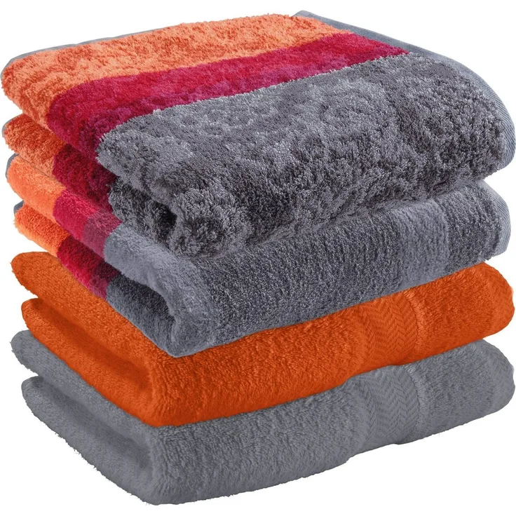 Erwin Müller Handtuch Handtuch-Set 4er-Pack, Jacquard, Walk-Frottier Uni