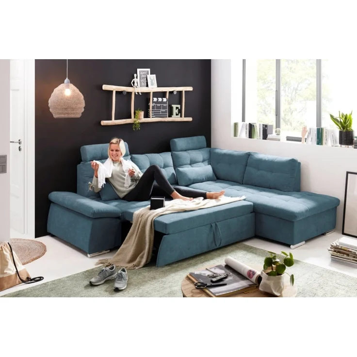 Entdecken Sie zeitlose Eleganz: Das Nalo Schlafsofa von ED Exciting Design mit verstellbaren Armlehnen und Bettkasten – Bild 2