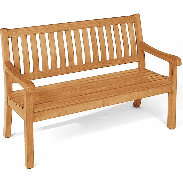 Sonnenpartner Sitzbank Wales 130 cm Teakholz Pure 2-Sitzer Bank Gartenbank