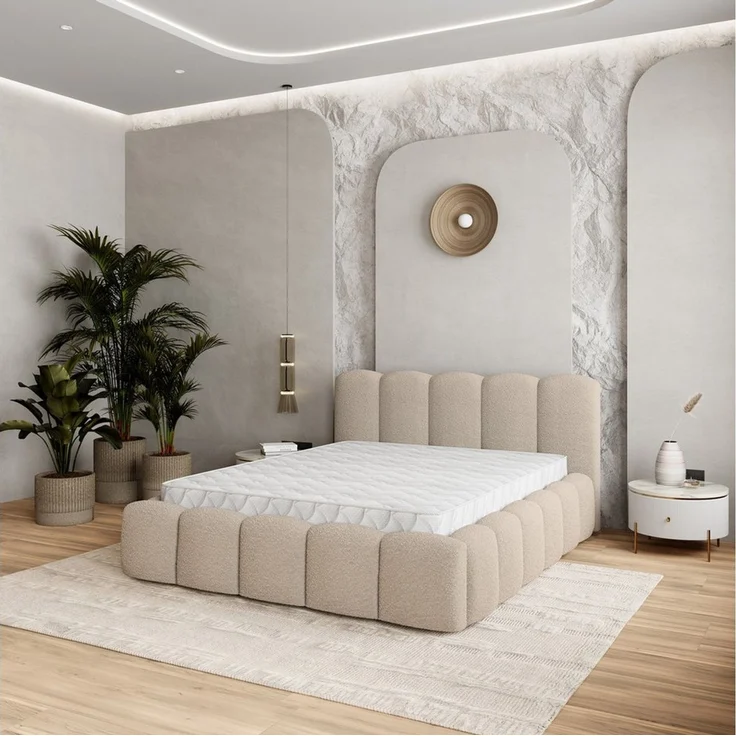 Masseno Boxbett FALINA 160x200 cm beige – Bild 1