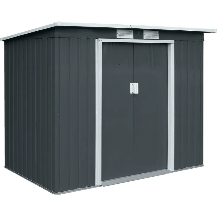 HATTORO P100 Metall Gerätehaus Geräteschuppen Garten Schuppen Gartenhaus Grau