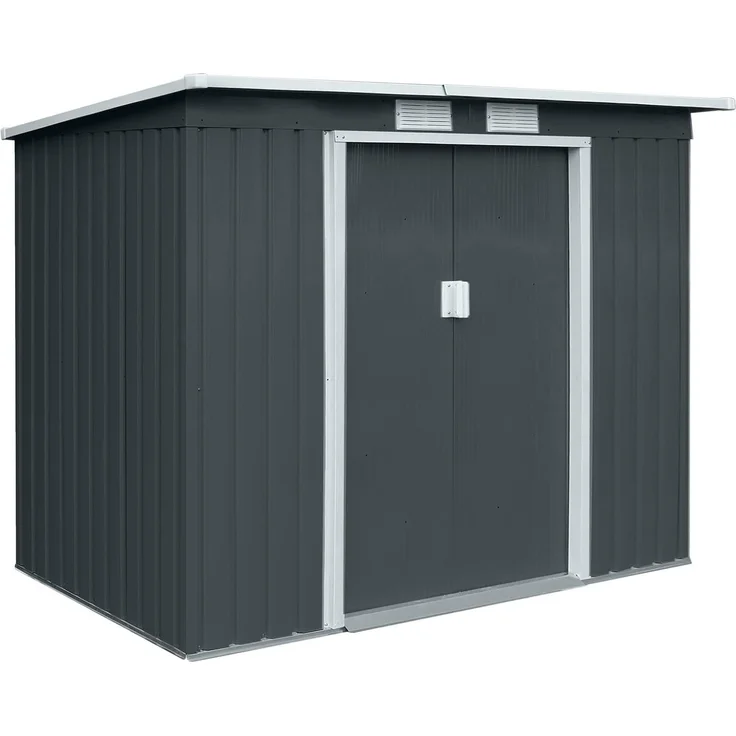 HATTORO P100 Metall Gerätehaus Geräteschuppen Garten Schuppen Gartenhaus Grau