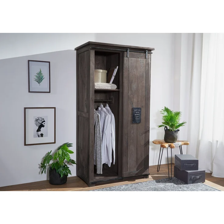 Schrank Mango 100x60x190 grau lackiert RAILWAY #216 – Bild 7