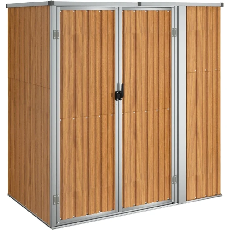 vidaXL Gerätehaus Braun 161x89x161 cm Verzinkter Stahl 316212 – Bild 2