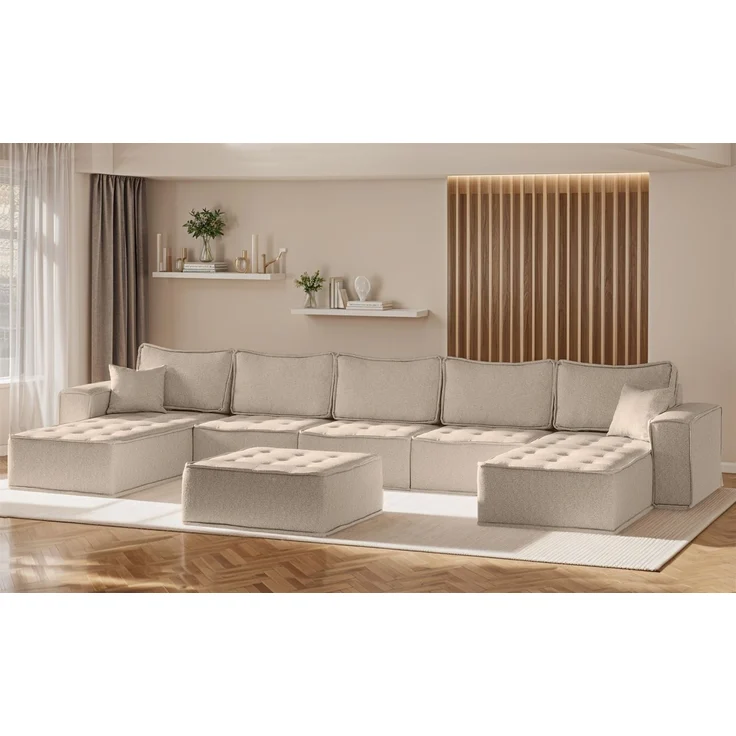 Polsterhocker Modul SANDE Stoff Alpine Toffee – Bild 5