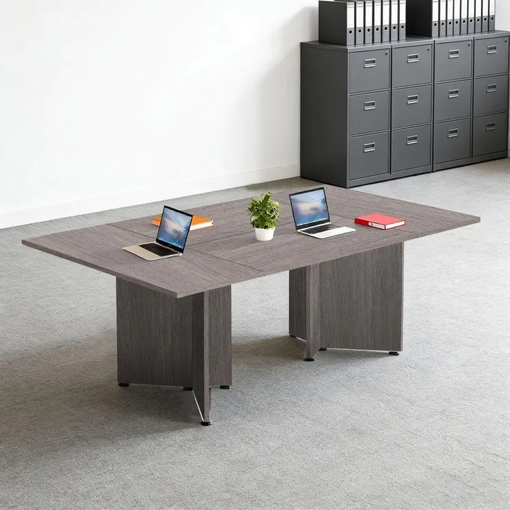 Konferenztisch modular erweiterbar 180 x 60 x 74 cm Dark Gray
