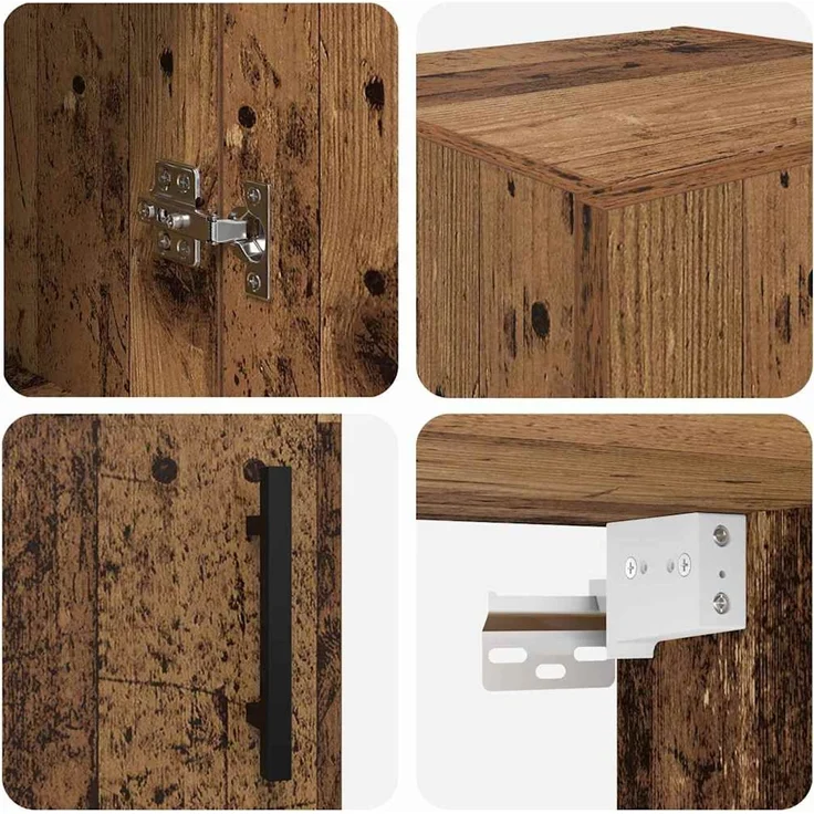 vidaXL Wandschrank Altholz 34,5 x 34 x 90 cm Holzwerkstoff 882613 – Bild 9