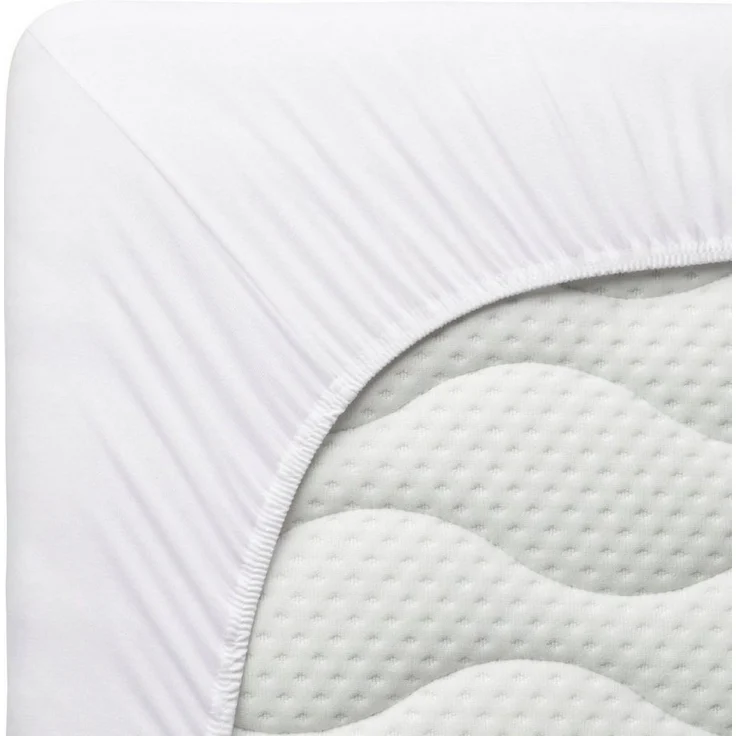 Schlafgut Spannbettlaken Premium, Gummizug: rundum, (1 Stück), Mako-Zwirn-Jersey, Full-white, S 90x190 cm - 100x220 cm – Bild 4