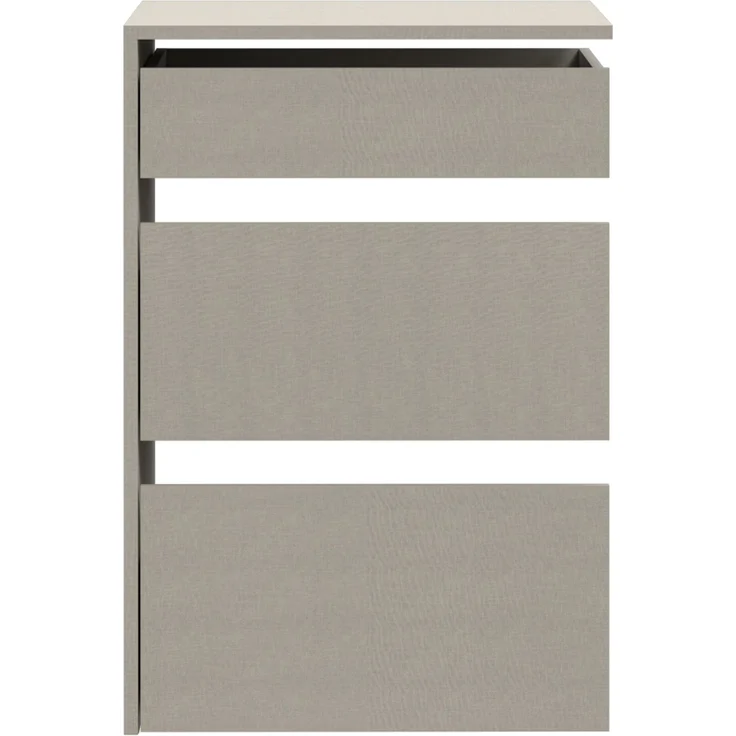 Forte SCHACH & MATT 2 Schubladenblock mit 3 Schubladen, Innenkommode für Kleiderschrank, Holzwerkstoff, Grau Textilnachbildung, 53,5 cm breit x 78,2 cm hoch x 52,7 cm tief – Bild 1