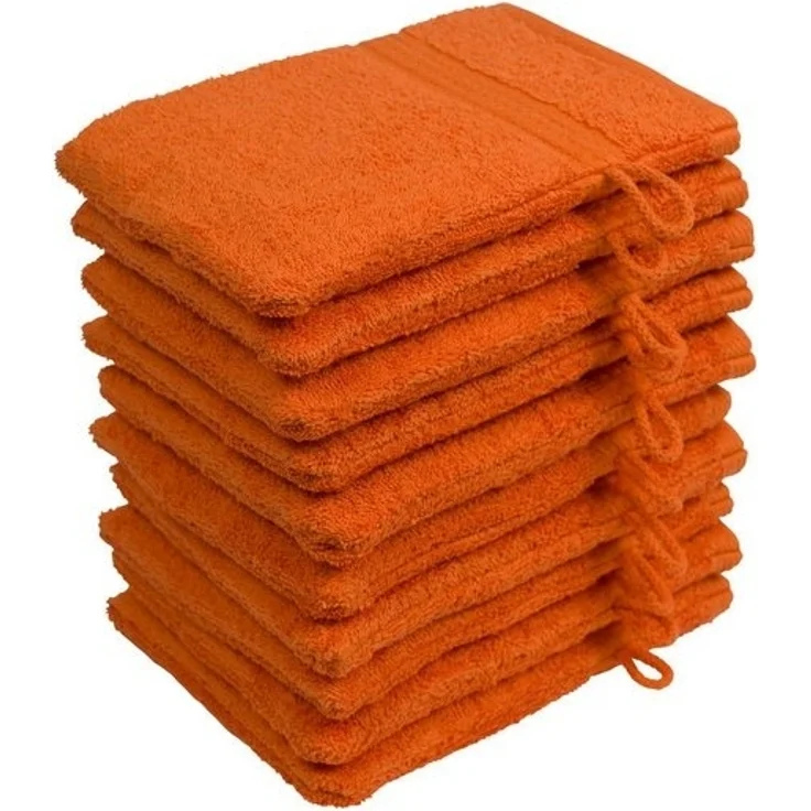 10er Set Waschhandschuhe Waschlappen Terra 16x21 cm | 100% Baumwolle Frottier | Oeko-TEX® Standard 100 | Premium Qualität 500 g/m² – Bild 4