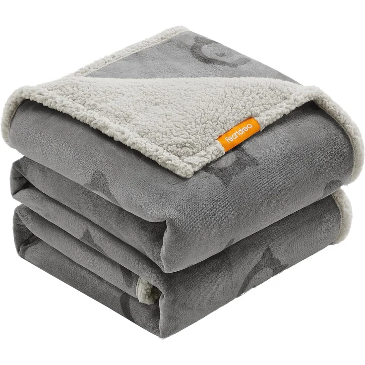 Feandrea Haustierdecke, wasserdicht, Sherpa Fleece, Grau, XXXL (229x203 cm)