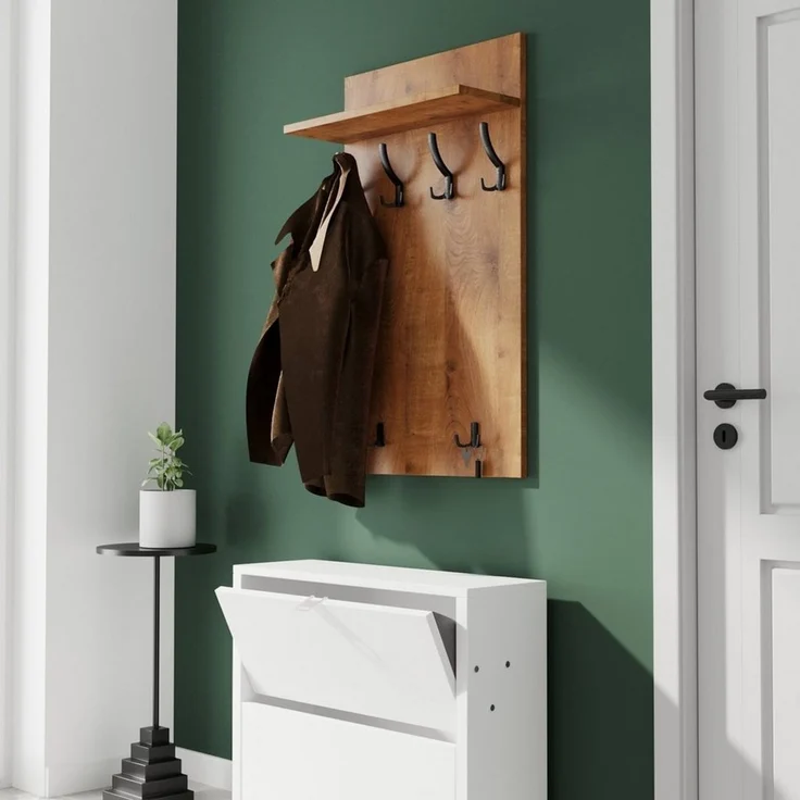 AKKE Garderobenhalter, MAXIGroße Garderobe Verchromte Haken 2mm PVC Kantenumleimung – Bild 3