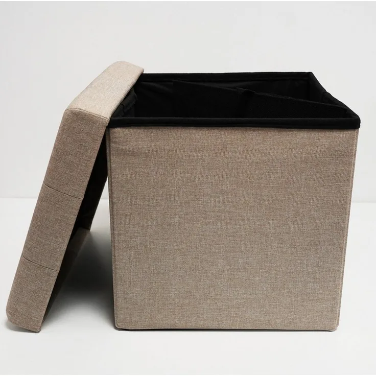 style home Sitzhocker mit Stauraum faltbare Sitzwürfel (Sitztruhe aus Leinen), gepolstert Sitzbank Fußhocker für Wohnzimmer Schlafzimmer