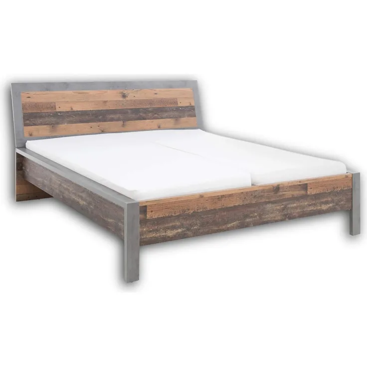 Bettgestell MICHEL Old style dunkel Betonoxid 180x200 cm